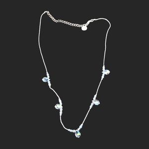 Givenchy Silver-Tone Crystal Bead Necklace